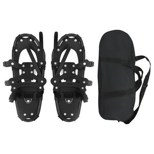 vidaXL Raquetas de Nieve 3 en 1 Negro 53,5 x 21 cm Aluminio y HDPE