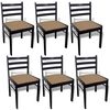 vidaXL Sillas de comedor 6 unidades madera maciza y terciopelo marr&oacute;n