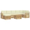 vidaXL Conjunto de sof&aacute;s de exterior 8 pcs Blanco y Crema