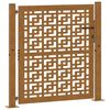 vidaXL Puerta de jard&iacute;n 100x100 cm de acero corten con dise&ntilde;o de cruz