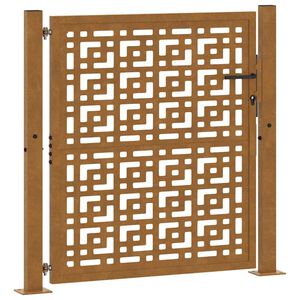 vidaXL Puerta de jard&iacute;n 100x100 cm de acero corten con dise&ntilde;o de cruz