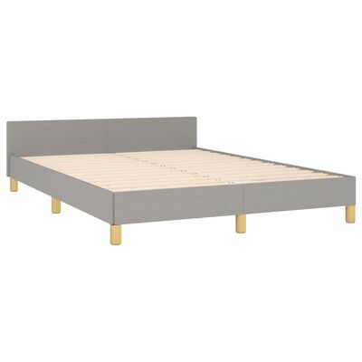 vidaXL Estructura de cama con cabecero de tela gris claro 140x190 cm
