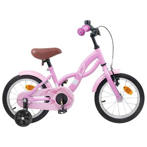 vidaXL Bicicleta Infantil 12 Pulgadas para 2-4 a&ntilde;os Rosa claro