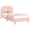 vidaXL Cama para ni&ntilde;os con cabecero Rosa 80 x 160 cm Tela de Oveja