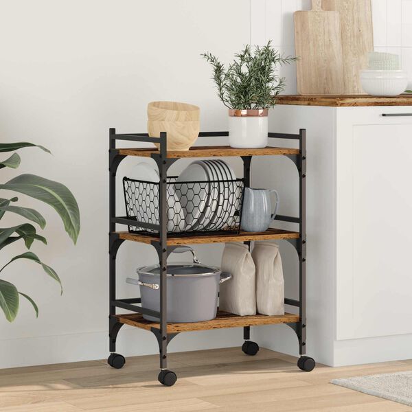 vidaXL Carro de Cocina Madera Vieja 50 x 35 x 75.5 cm