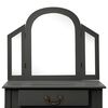 vidaXL Tocador y taburete madera de paulownia gris 65x36x128 cm