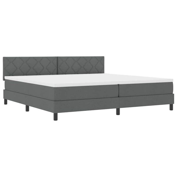vidaXL Cama tipo Box Spring con colch&oacute;n Gris oscuro 200 x 200 cm tela