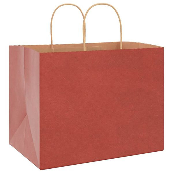 vidaXL Bolsas de papel con asas 250 uds rojo 32x22x24 cm