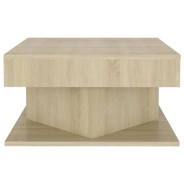 vidaXL Mesa de centro madera contrachapada roble Sonoma 57x57x30 cm