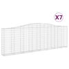 vidaXL Cestas de gaviones 7 uds forma de arco hierro 400x30x120/140 cm