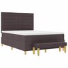 vidaXL Cama tipo Box Spring Marr&oacute;n oscuro 140 x 190 cm tela