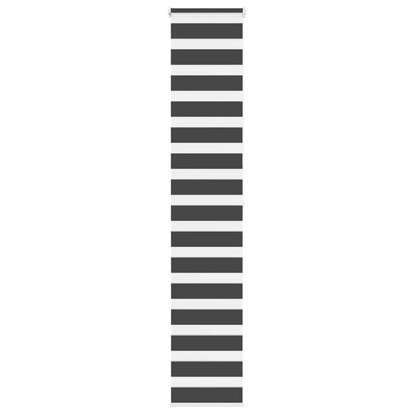 vidaXL Estor cebra negro 45x200 cm tejido ancho 40,9 cm poli&eacute;ster