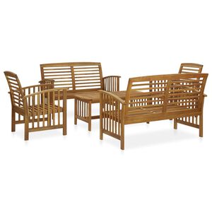 vidaXL Juego de muebles de jardín 5 piezas madera de acacia maciza
