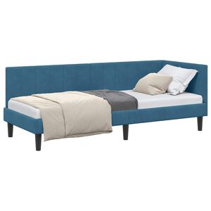 vidaXL Estructura de cama en esquina Azul 80 cm x 200 cm Terciopelo