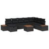 vidaXL Conjunto de sof&aacute;s de jard&iacute;n 9 pcs Negro rat&aacute;n sint&eacute;tico
