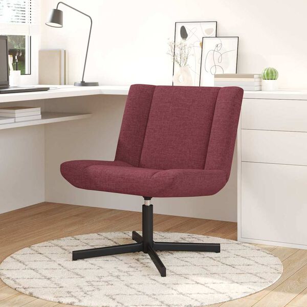 vidaXL Silla giratoria Rojo vino 63 x 75 x 76 cm tela