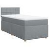 vidaXL Cama box spring con colch&oacute;n tela gris claro 80x200 cm