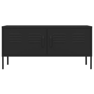 vidaXL Mueble para TV de acero negro 105x35x50 cm