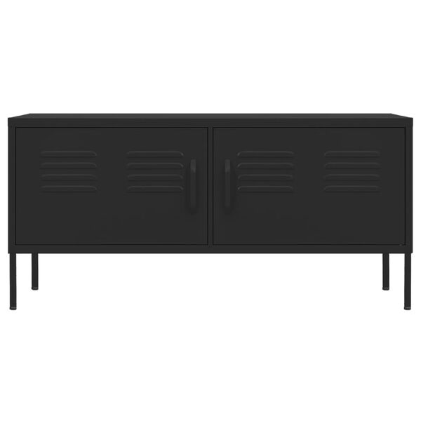 vidaXL Mueble para TV de acero negro 105x35x50 cm