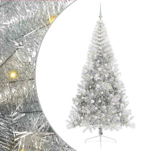 vidaXL &Aacute;rbol de Navidad Artificial Preiluminado Plateado 210 cm PET