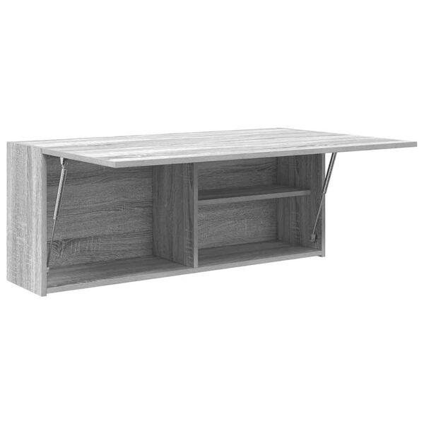 vidaXL Armario de pared baño madera ingeniería gris sonoma 100x25x40cm