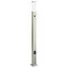 vidaXL Baliza luminosa con sensor y toma de corriente, 110 cm, acero inoxidable, IP44