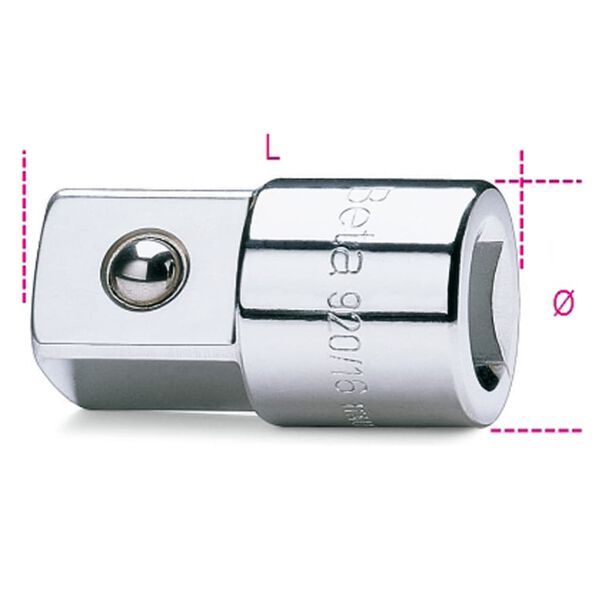 Beta Tools Adaptador "920/16" hembra de 1/2" y macho de 3/4"