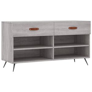 vidaXL Banco zapatero madera de ingenier&iacute;a gris Sonoma 102x35x55 cm