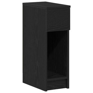 vidaXL Mesilla de noche con caj&oacute;n roble negro 20x36x60 cm