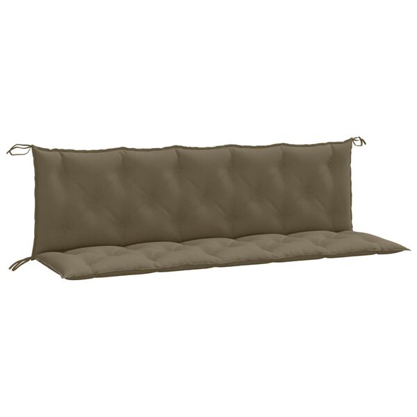 vidaXL Cojines banco jard&iacute;n 2 uds tela gris taupe melange 180x50x7 cm