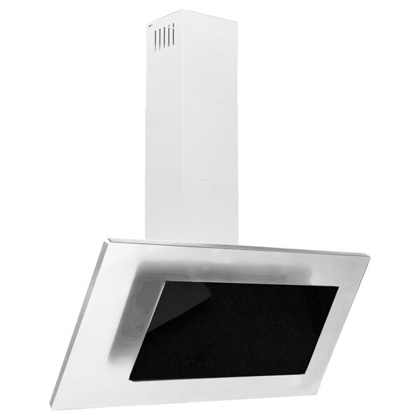 vidaXL Campana extractora acero inox y vidrio templado plateado 90 cm