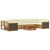 vidaXL Conjunto de sof&aacute;s de exterior 8 uds. Natural y Crema