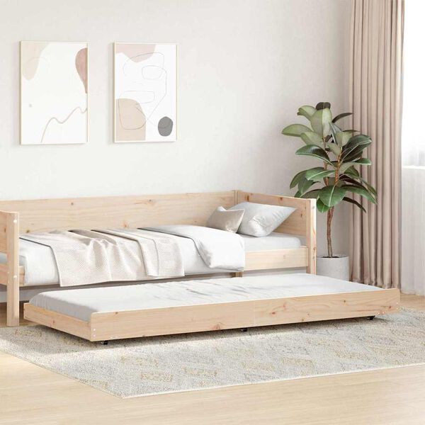 vidaXL Estructura de cama Marr&oacute;n 90 x 190 cm Madera maciza de Pino