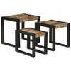 vidaXL Mesa Nido 3 uds. Marr&oacute;n y Negro 50 x 40 x 45 cm