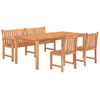 vidaXL Juego de comedor de jard&iacute;n 4 piezas madera maciza de teca