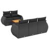 vidaXL Set de sof&aacute;s de jard&iacute;n 6 piezas y cojines rat&aacute;n sint&eacute;tico negro