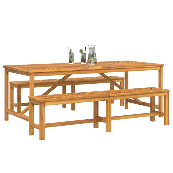 vidaXL Conjunto de Comedor de Jard&iacute;n 3 pcs Marr&oacute;n