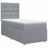vidaXL Cama box spring con colch&oacute;n Gris Claro Individual Tela