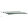 vidaXL Toldo retr&aacute;ctil Verde y blanco 500 x 350 cm Poli&eacute;ster