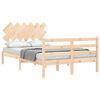 vidaXL Estructura de cama de matrimonio con cabecero madera maciza