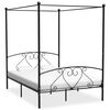 vidaXL Estructura cama con dosel sin colch&oacute;n metal negro 160x200 cm