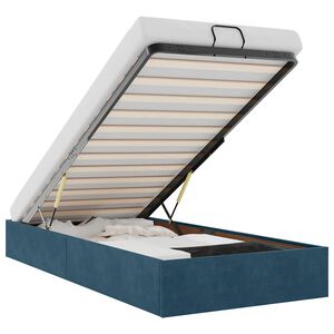 vidaXL Estructura de cama otomana sin colch&oacute;n terciopelo azul oscuro