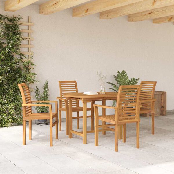 vidaXL Conjunto de Comedor de Jardín 5 pcs Marrón