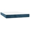 vidaXL Cama box spring con colch&oacute;n terciopelo azul oscuro 140x200 cm