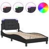 vidaXL Estructura de cama con LED sin colch&oacute;n Zadar negro 90x190 cm
