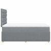 vidaXL Cama box spring con colch&oacute;n tela gris claro 120x200 cm