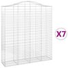 vidaXL Cestas de gaviones 7 uds forma de arco hierro 200x50x220/240 cm