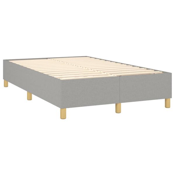 vidaXL Cama box spring con colch&oacute;n tela gris claro 120x200 cm