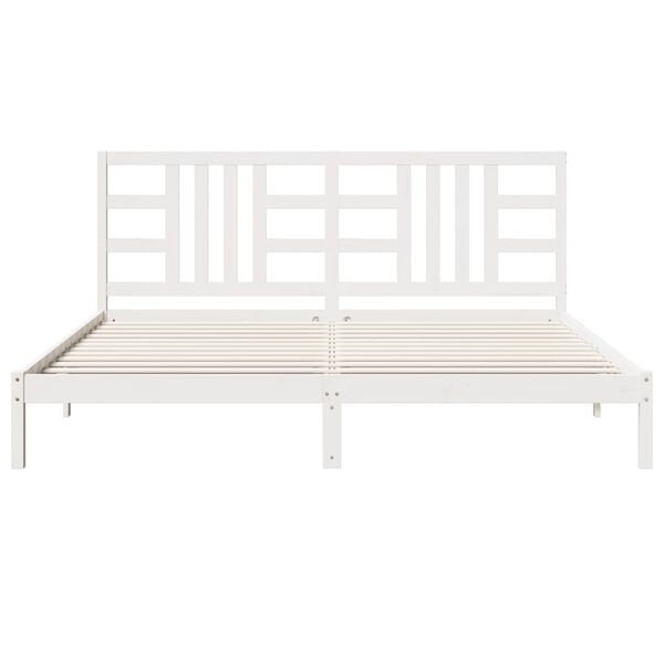 vidaXL Estructura de cama madera maciza blanca 200x200 cm