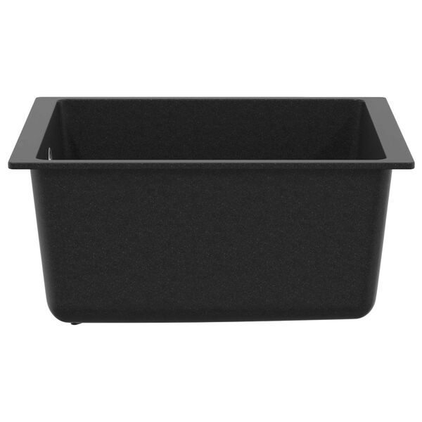 vidaXL Lavabo Negro 370 x 460 mm 80% Cuarzo y 20% Resina